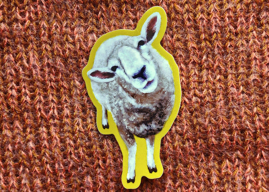 Vinyl Sticker: Sheep on Sprout