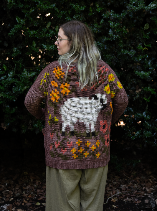 Sheepestry Cardigan Kit (Crochet) - CONTRAST COLORS ONLY