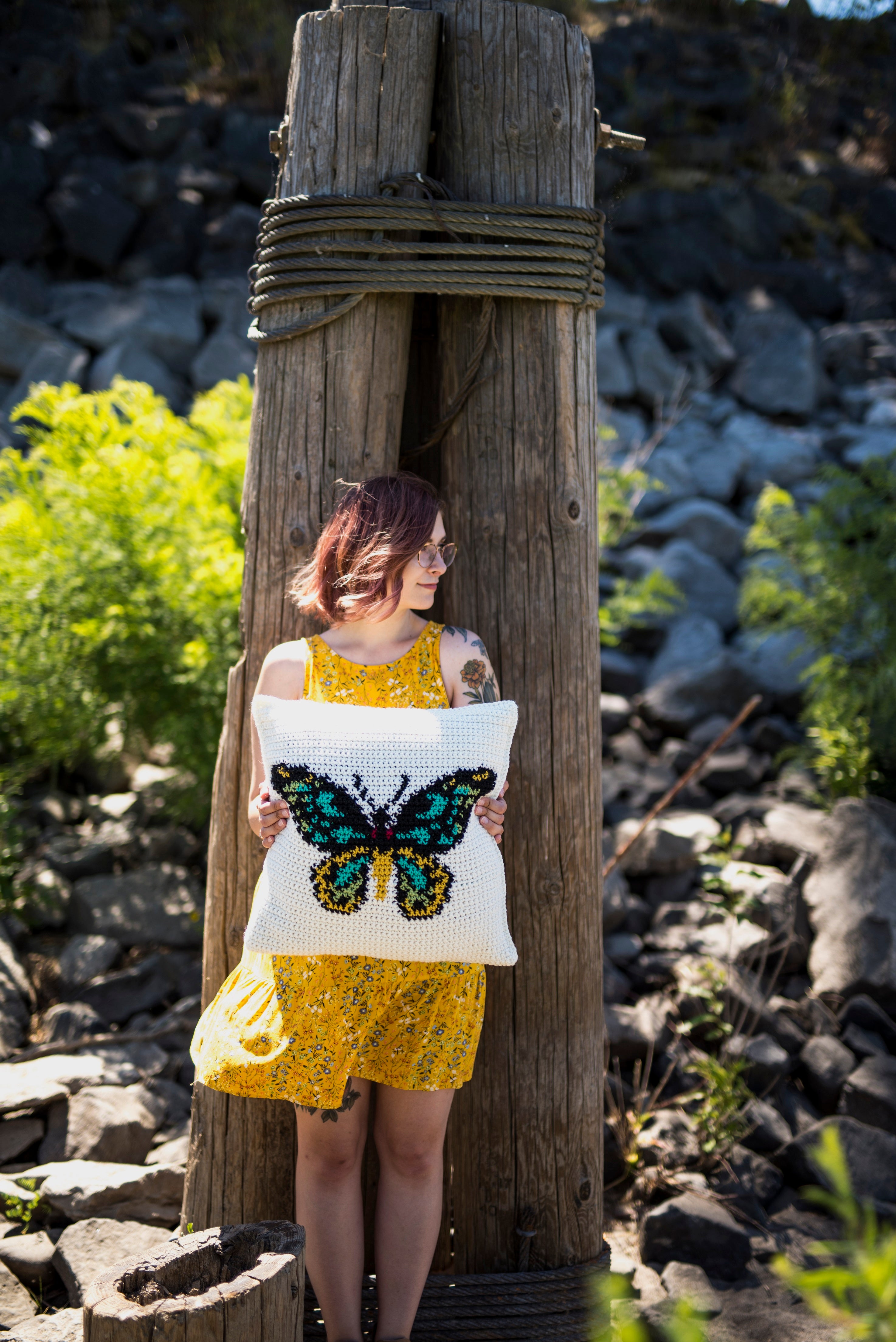Crochet Pattern: The Birdwing Pillow